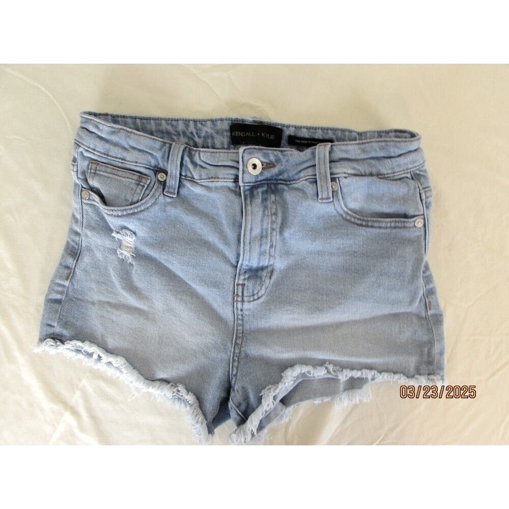Thrashed Micro Kendall+Kylie Denim‎ The Drifter High Rise Shorts Sz 9/29